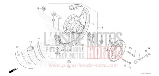 REAR WHEEL CRF125FP de 2023